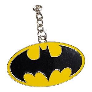 DC Comics Batman Oval Logo Keychain Charm Metal Enamel Zipper Pull 2008